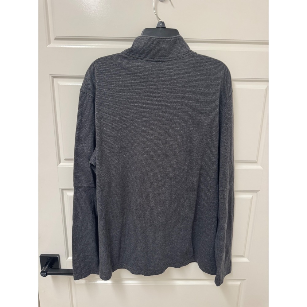 Marc Anthony Mens Slim Fit Quarter Zip Pullover Charcoal Gray Textured Large - Picture 7 of 9